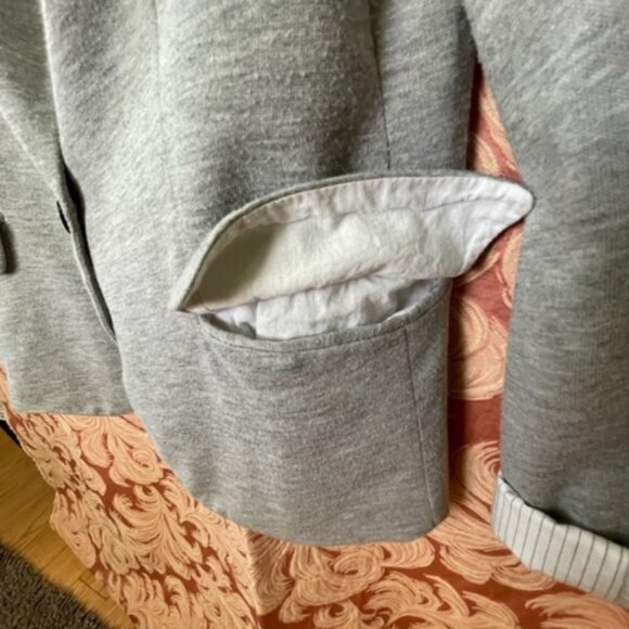 Soft grey jacket; one button, beautiful lined roll up cuffs. - Picture 5 of 5